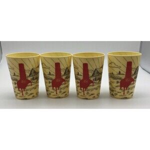 Makers Mark Bourbon Whiskey Plastic Cups Set of 4 KY Distillery